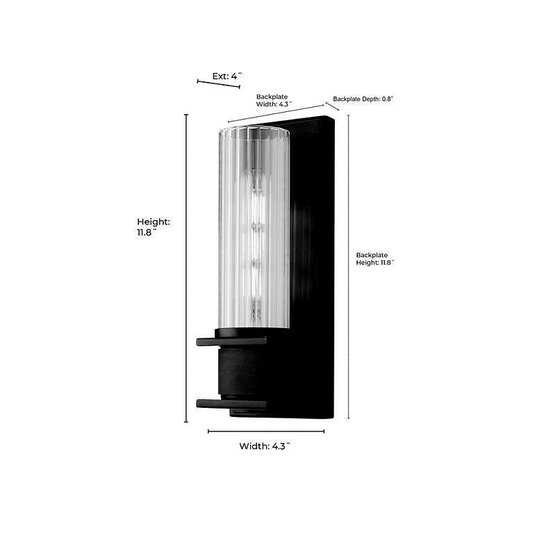 Image 6 Millennium Lighting 1-Light Indoor Wall Sconce in Matte Black more views