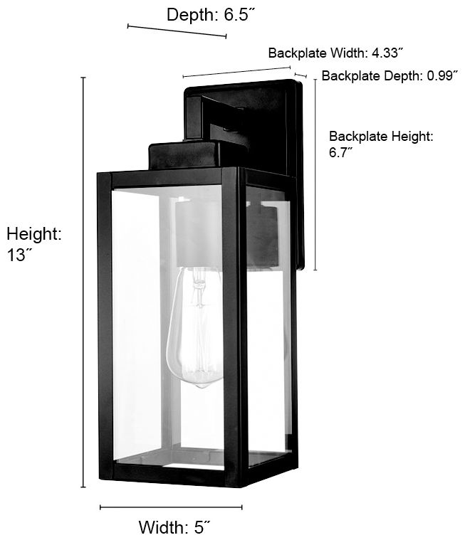 Millennium Lighting 1-Light Powder Coated Black Outdoor Wall Sconce