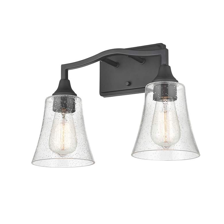 Image 3 Millennium Lighting 15 3/4" Black and Glass Bathroom Vanity Light more views