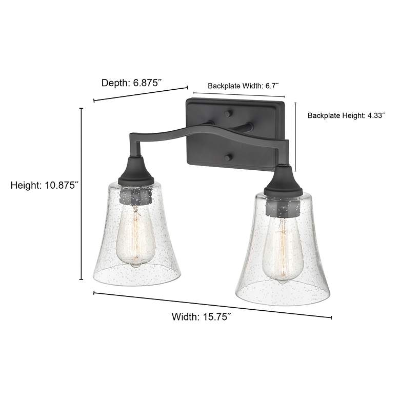 Image 5 Millennium Lighting 15 3/4" Black and Glass Bathroom Vanity Light more views