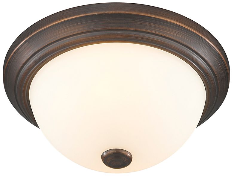 Image 2 Millennium Lighting 2 Light 11" Flush Mount Fixture in Rubbed Bronze more views