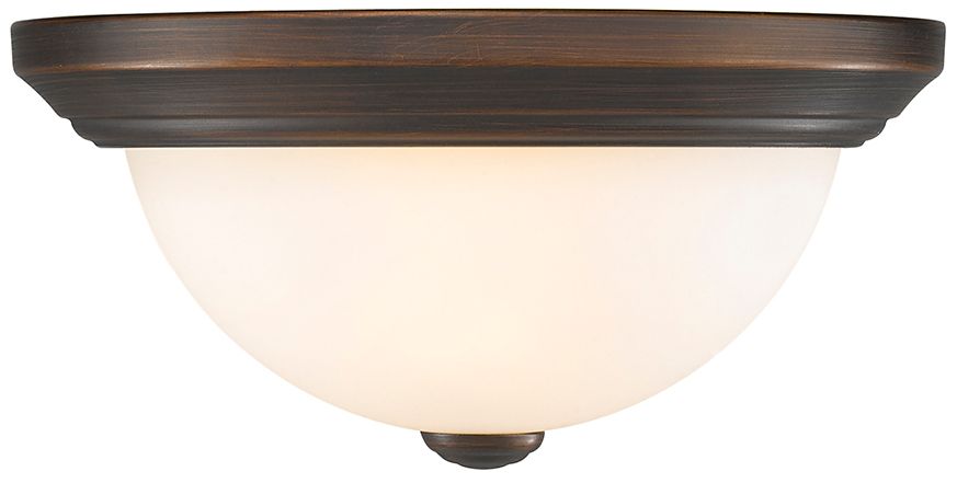 Image 3 Millennium Lighting 2 Light 11" Flush Mount Fixture in Rubbed Bronze more views
