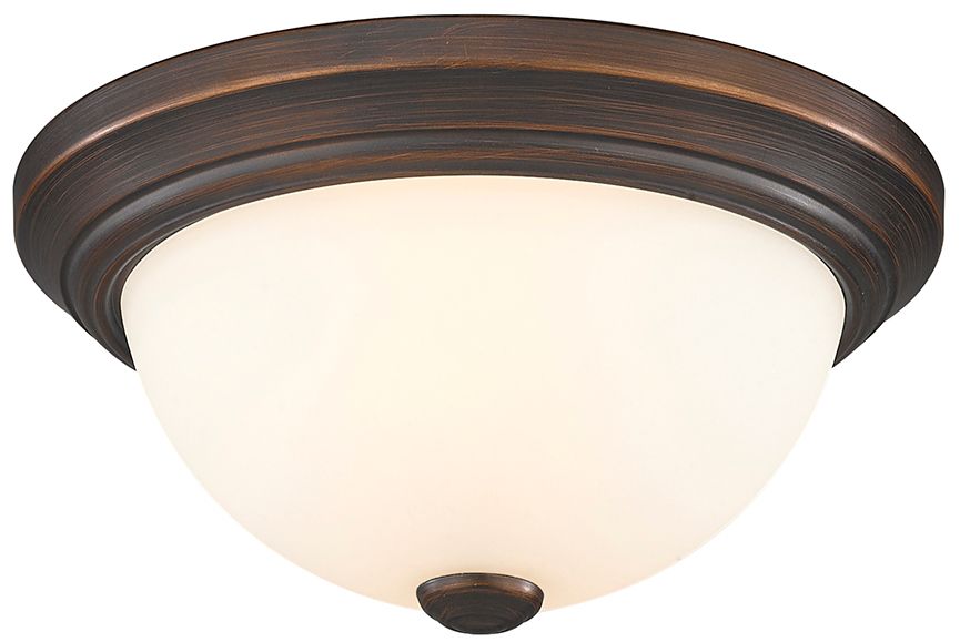 Image 4 Millennium Lighting 2 Light 11" Flush Mount Fixture in Rubbed Bronze more views