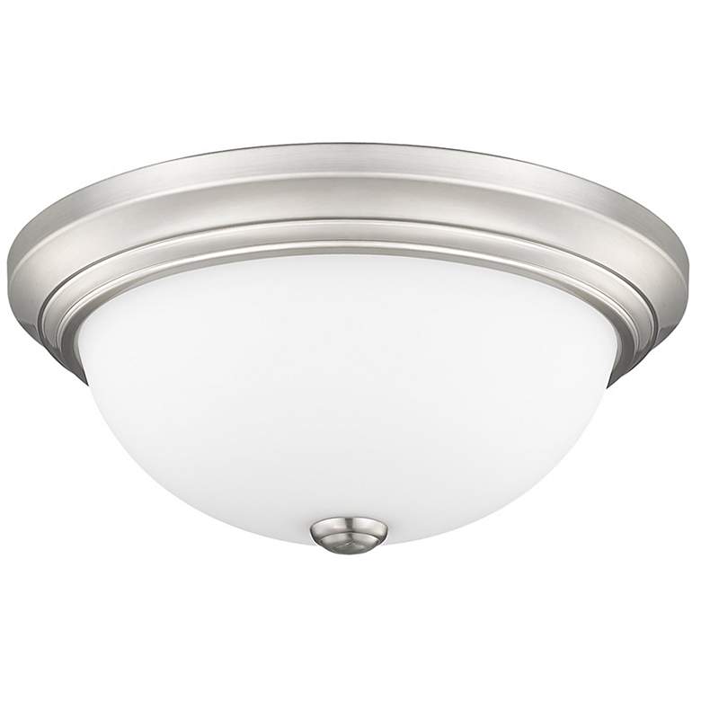 Image 1 Millennium Lighting 2 Light 13" Flush Mount Fixture in Brushed Nickel