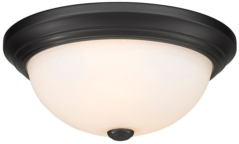 Image 2 Millennium Lighting 2 Light 13" Flush Mount Fixture in Matte Black more views