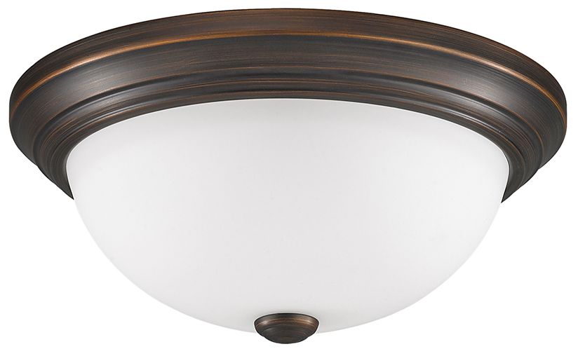 Image 2 Millennium Lighting 2 Light 13" Flush Mount Fixture in Rubbed Bronze more views