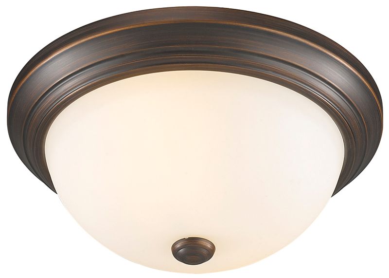 Image 3 Millennium Lighting 2 Light 13" Flush Mount Fixture in Rubbed Bronze more views