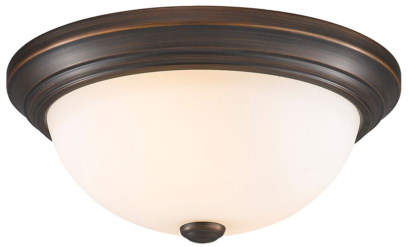 Image 4 Millennium Lighting 2 Light 13" Flush Mount Fixture in Rubbed Bronze more views
