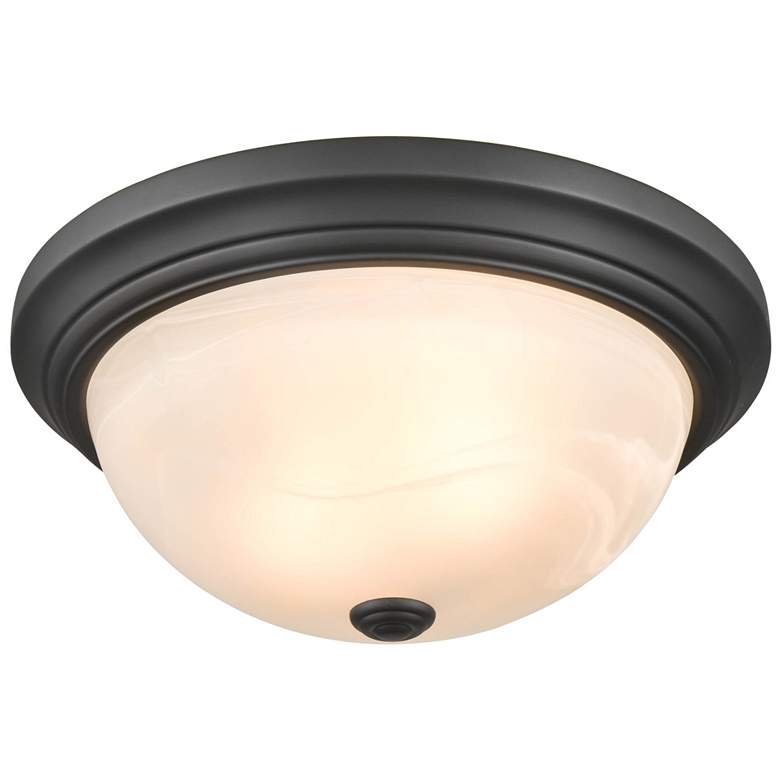 Image 1 Millennium Lighting 2 Light 13 inch Flush Mount Fixture in Matte Black