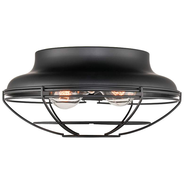 Image 1 Millennium Lighting 2 Light Outdoor Flush Mount in Matte Black