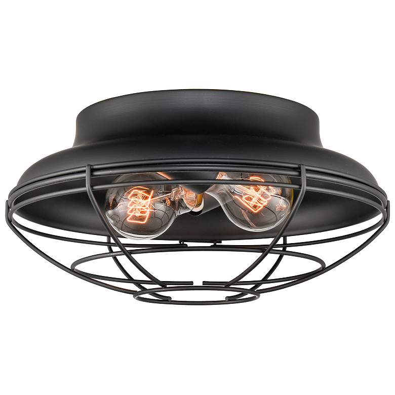 Image 2 Millennium Lighting 2 Light Outdoor Flush Mount in Matte Black more views