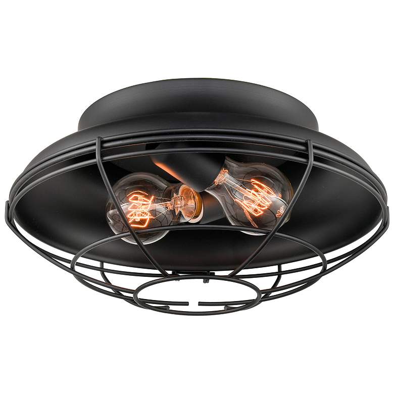 Image 3 Millennium Lighting 2 Light Outdoor Flush Mount in Matte Black more views