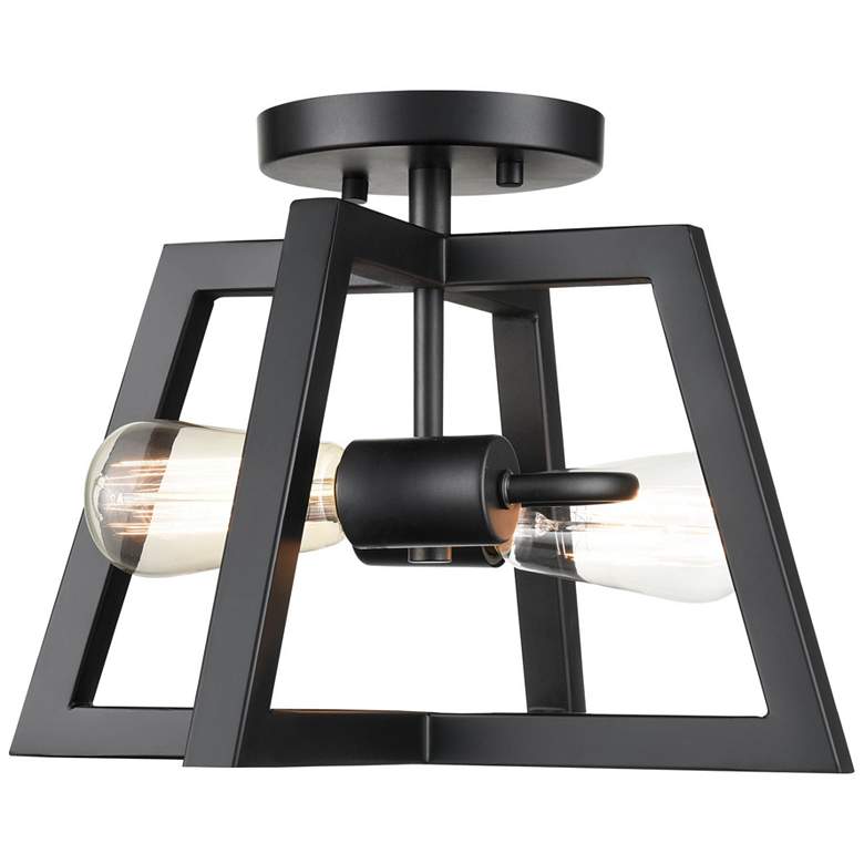 Image 1 Millennium Lighting 2 Light Semi-Flush Mount in Matte Black