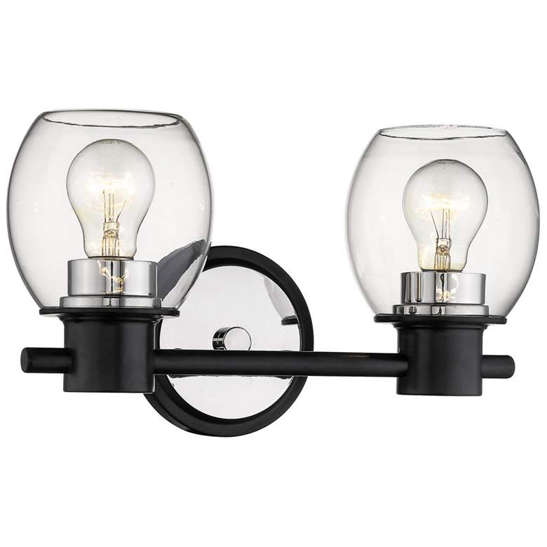 Image 1 Millennium Lighting 2-Light Vanity Light in Matte Black/Polished Nickel