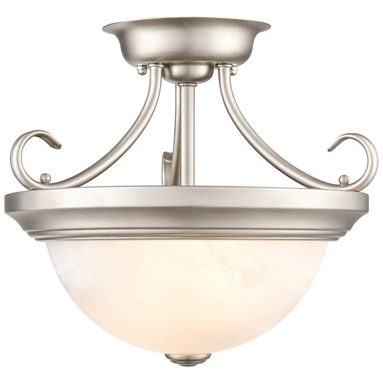 Image 1 Millennium Lighting 3 Light 13" Semi-Flush Mount Fixture in Satin Nickel