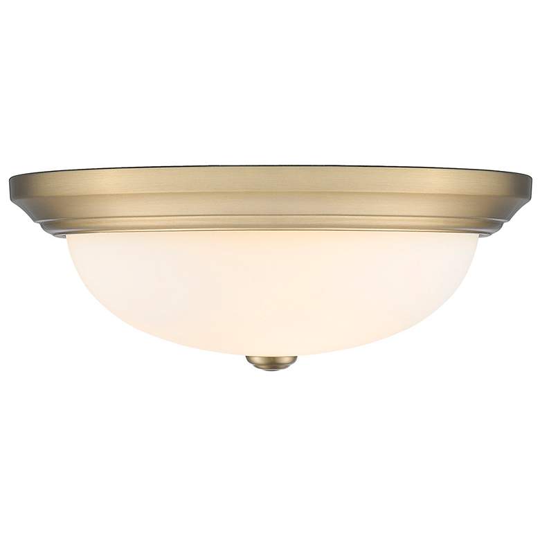 Image 1 Millennium Lighting 3 Light 15" Flush Mount Fixture in Modern Gold