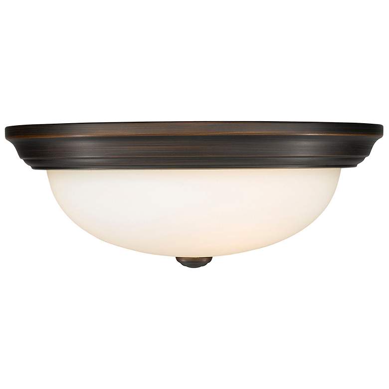 Image 1 Millennium Lighting 3 Light 15" Flush Mount Fixture in Rubbed Bronze