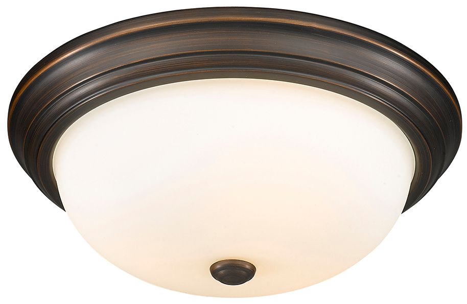 Image 2 Millennium Lighting 3 Light 15" Flush Mount Fixture in Rubbed Bronze more views
