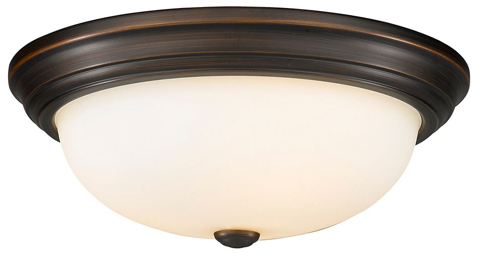 Image 3 Millennium Lighting 3 Light 15" Flush Mount Fixture in Rubbed Bronze more views