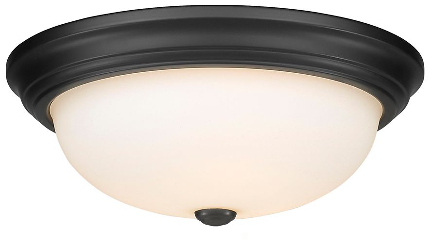 Image 3 Millennium Lighting 3 Light 15" Flush Mount Fixture in Matte Black more views