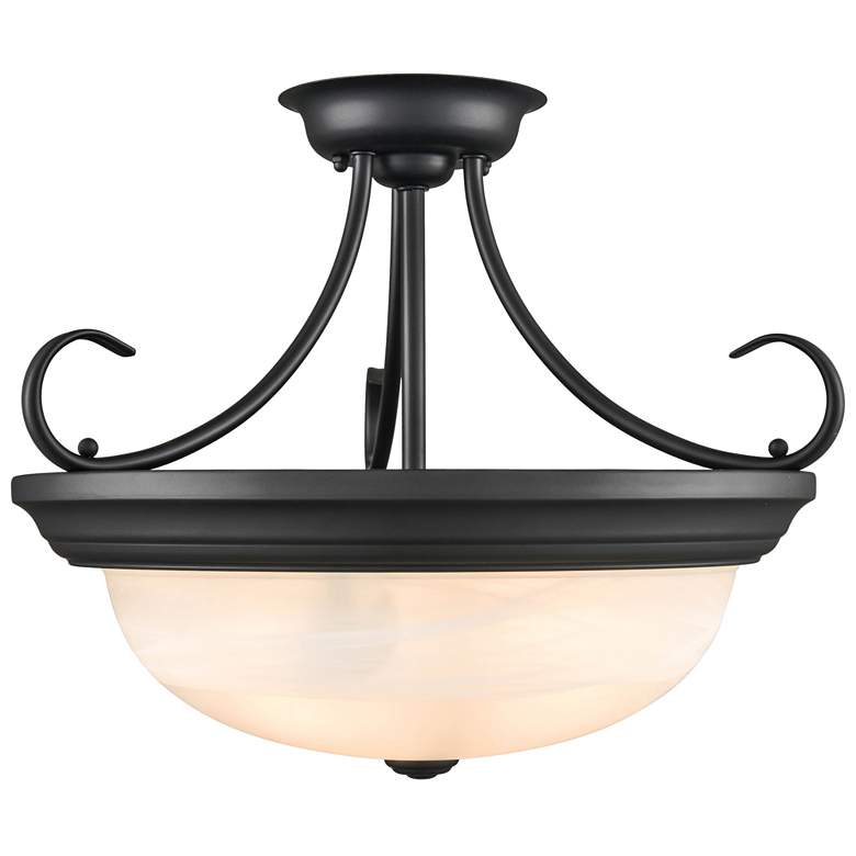 Image 1 Millennium Lighting 3 Light 17" Semi-Flush Mount Fixture in Matte Black
