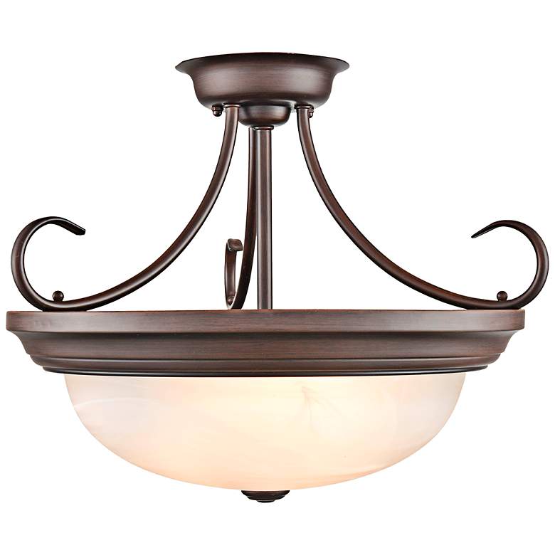 Image 1 Millennium Lighting 3 Light 17" Semi-Flush Mount Fixture in Rubbed Bronze