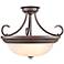 Millennium Lighting 3 Light 17" Semi-Flush Mount Fixture in Rubbed Bronze