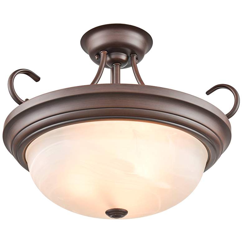 Image 4 Millennium Lighting 3 Light 17" Semi-Flush Mount Fixture in Rubbed Bronze more views