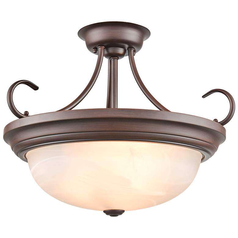 Image 5 Millennium Lighting 3 Light 17" Semi-Flush Mount Fixture in Rubbed Bronze more views