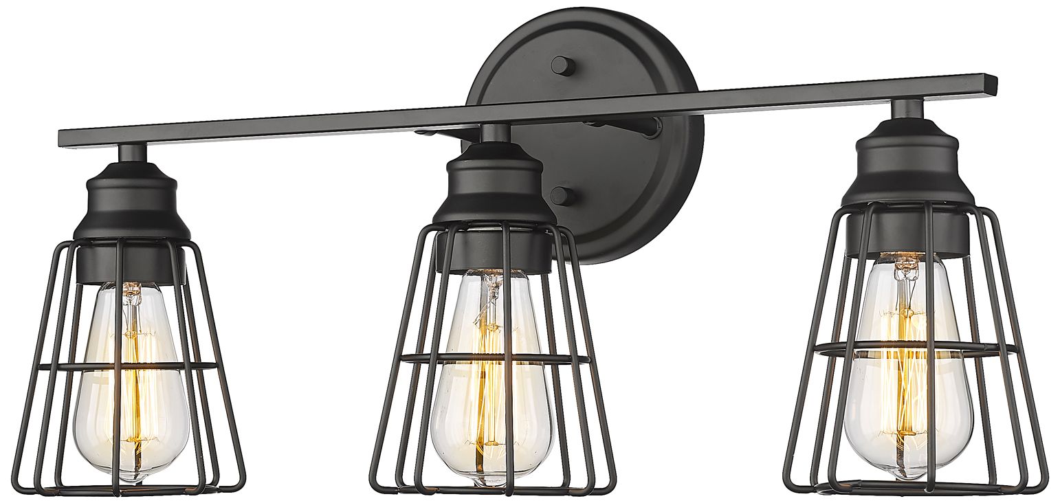 Image 2 Millennium Lighting 3 Light 22" Vanity Fixture in Matte Black more views