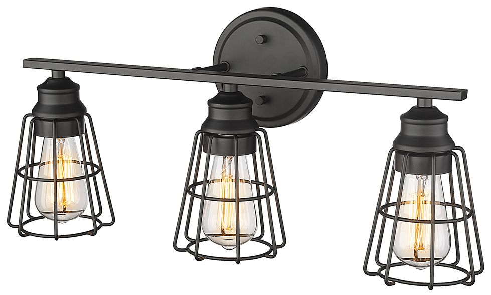 Image 4 Millennium Lighting 3 Light 22" Vanity Fixture in Matte Black more views