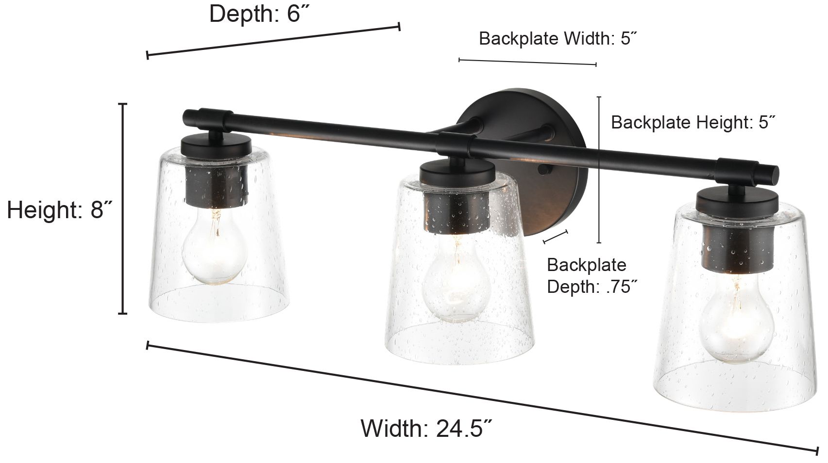 Image 5 Millennium Lighting 3 Light 24.5" Vanity Fixture in Chrome more views