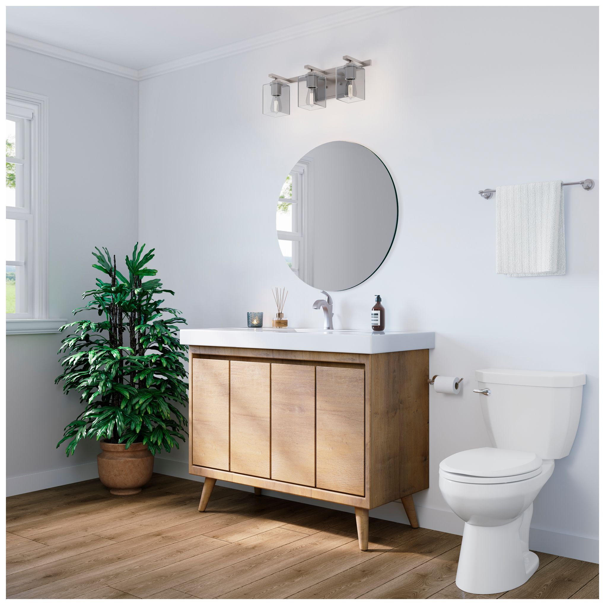 Image 4 Millennium Lighting 3-Light Brushed Nickel Bathroom Vanity Light more views