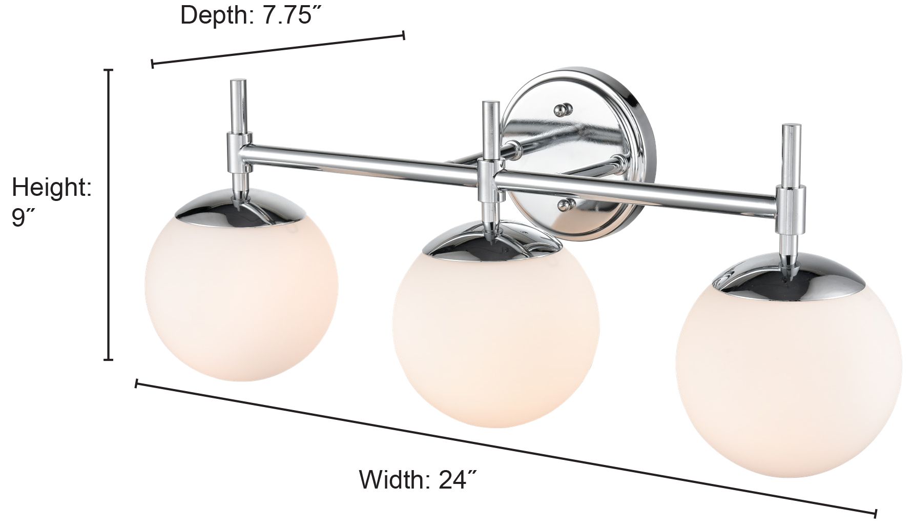 Image 4 Millennium Lighting 3-Light Matte Black Bathroom Vanity Light more views