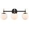 Millennium Lighting 3-Light Matte Black/Modern Gold Bathroom Vanity Light