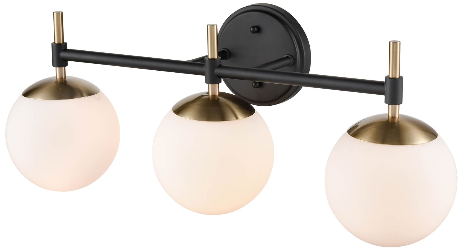 Image 2 Millennium Lighting 3-Light Matte Black/Modern Gold Bathroom Vanity Light more views