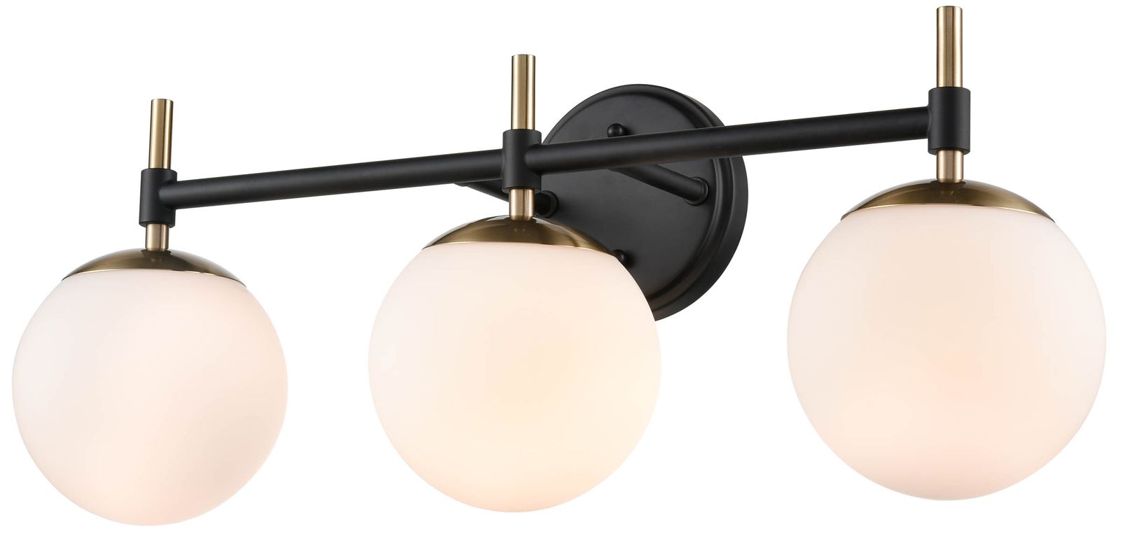 Image 4 Millennium Lighting 3-Light Matte Black/Modern Gold Bathroom Vanity Light more views