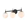 4_Millennium Lighting 3-Light Matte Black/Modern Gold Bathroom Vanity Light more views