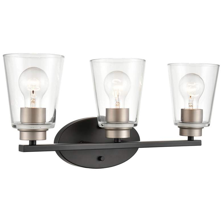 Image 1 Millennium Lighting 3-Light Matte Black/Satin Nickel Bathroom Vanity Light