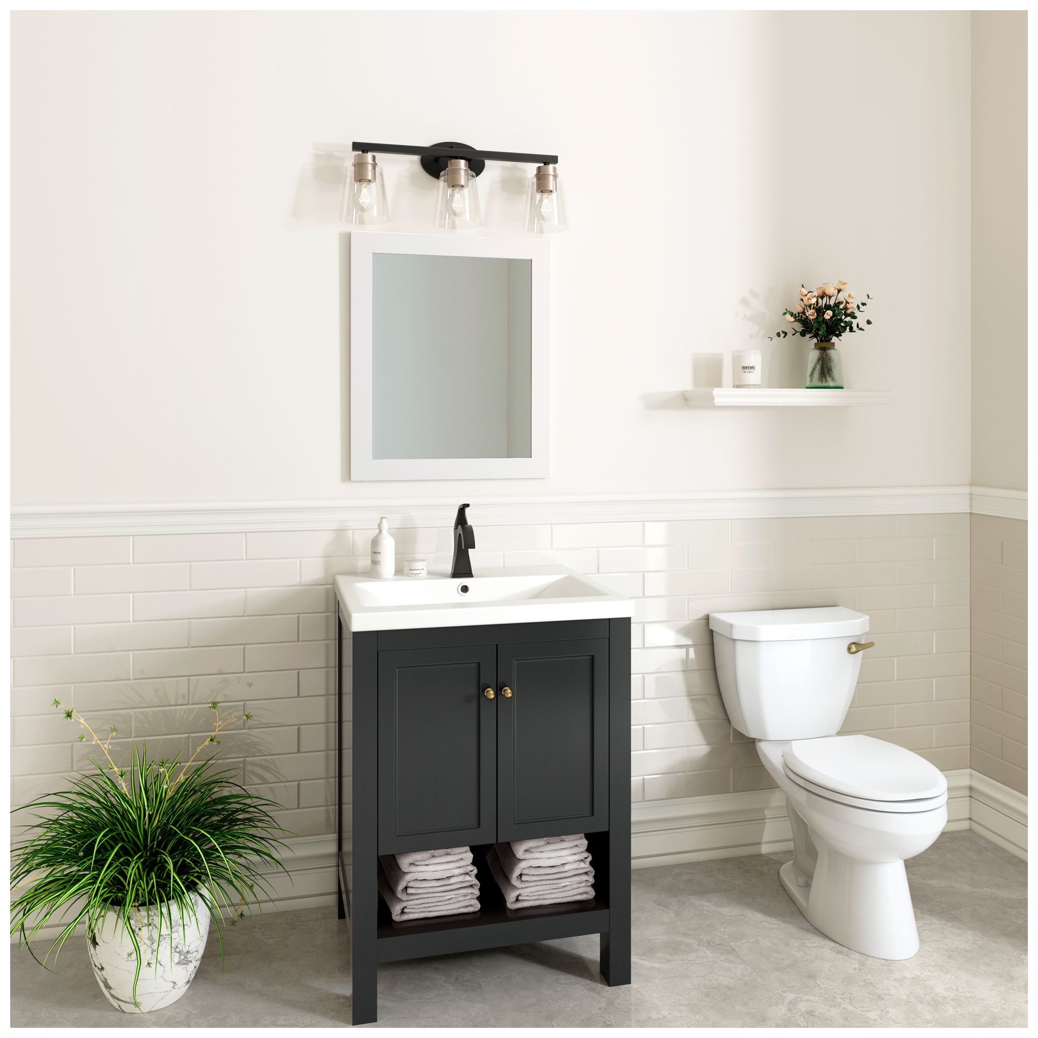 Image 3 Millennium Lighting 3-Light Matte Black/Satin Nickel Bathroom Vanity Light more views
