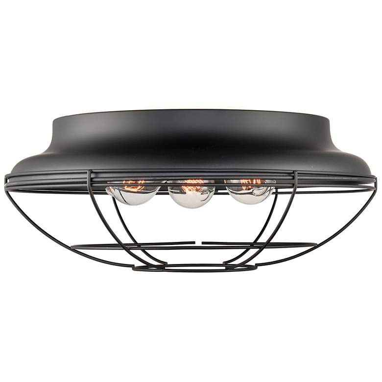 Image 1 Millennium Lighting 3 Light Outdoor Flush Mount in Matte Black