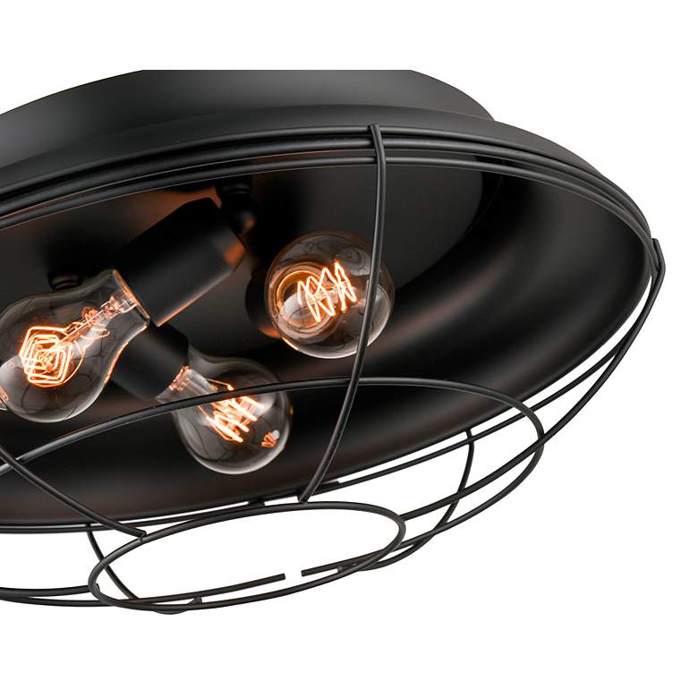 Image 3 Millennium Lighting 3 Light Outdoor Flush Mount in Matte Black more views