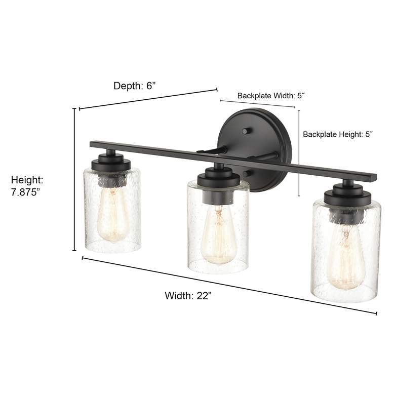 Image 5 Millennium Lighting 3 Light Vanity Fixture in Matte Black more views