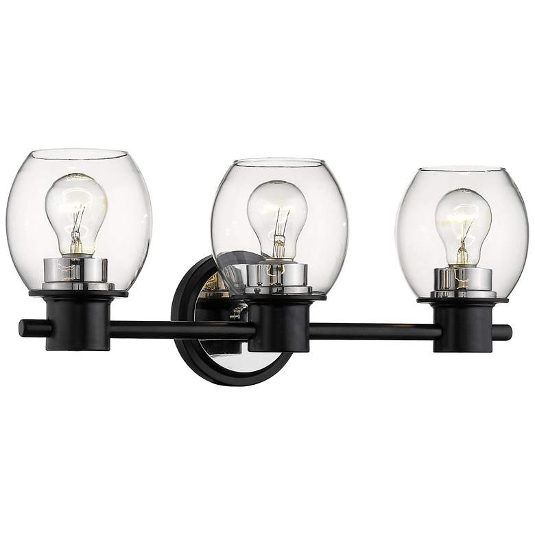 Image 1 Millennium Lighting 3-Light Vanity Light in Matte Black/Polished Nickel