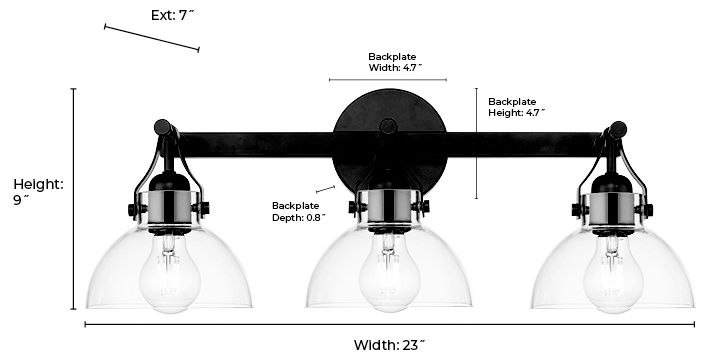 Image 7 Millennium Lighting  3-Light Vanity Light in Matte Black more views