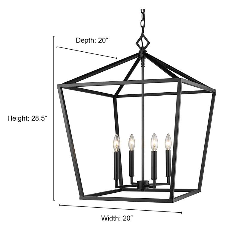 Image 3 Millennium Lighting 4 Light 30" Pendant Fixture in Matte Black more views