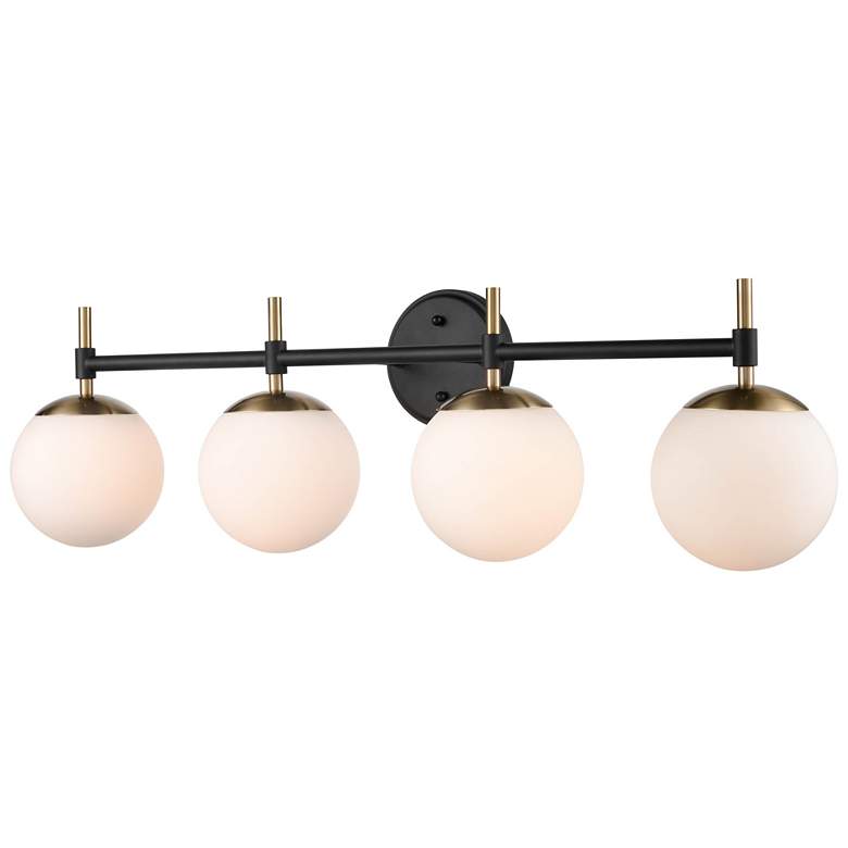 Image 1 Millennium Lighting 4-Light Matte Black/Modern Gold Bathroom Vanity Light