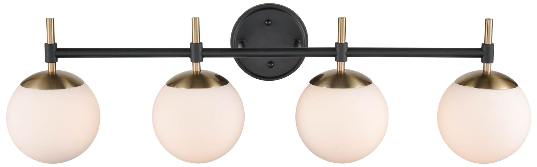 Image 4 Millennium Lighting 4-Light Matte Black/Modern Gold Bathroom Vanity Light more views