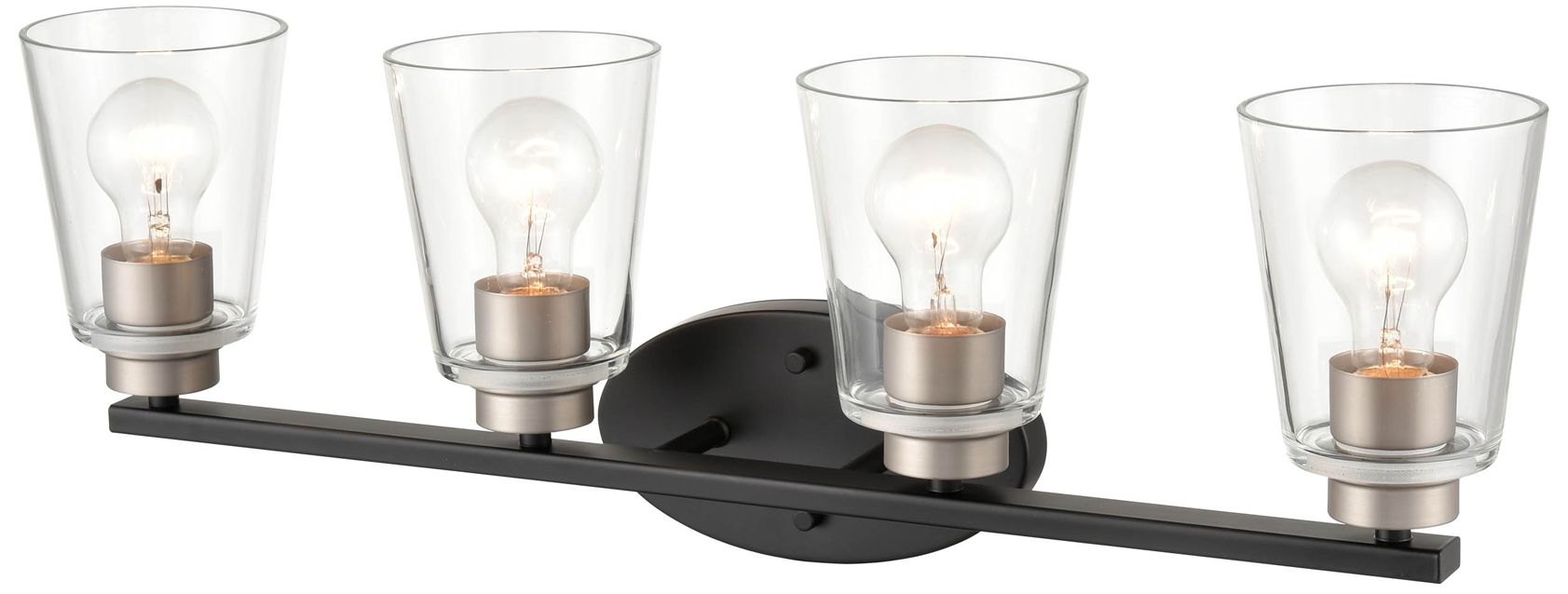 Image 2 Millennium Lighting 4-Light Matte Black/Satin Nickel Bathroom Vanity Light more views