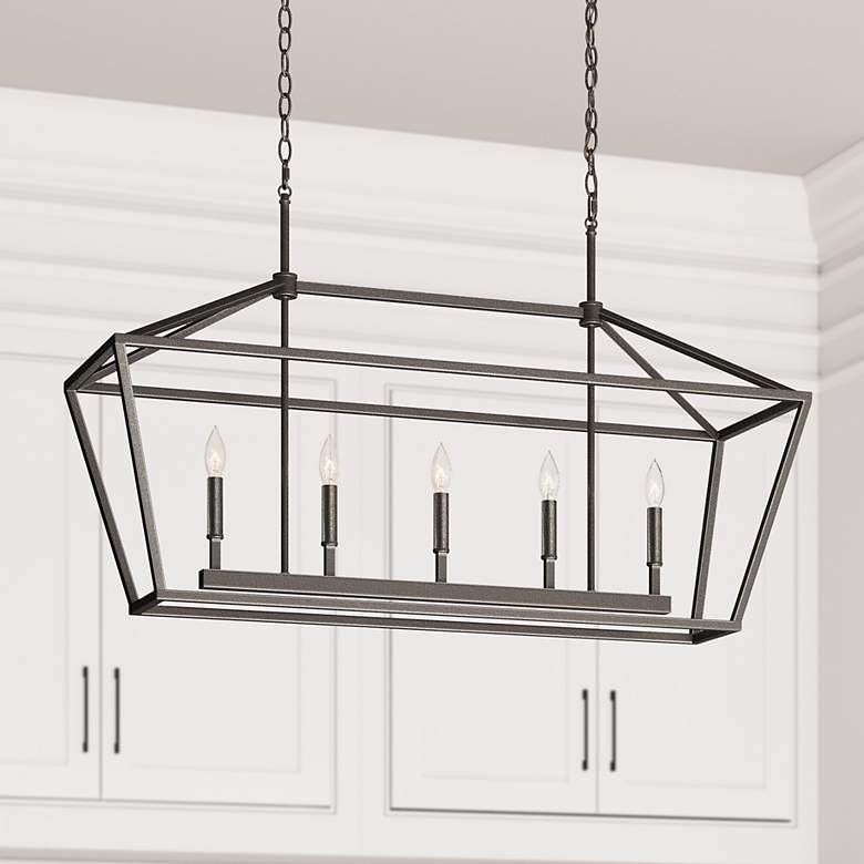 Image 1 Millennium Lighting 5 Light Island Fixture in Antique Silver